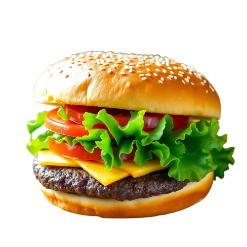 Burger with fries
